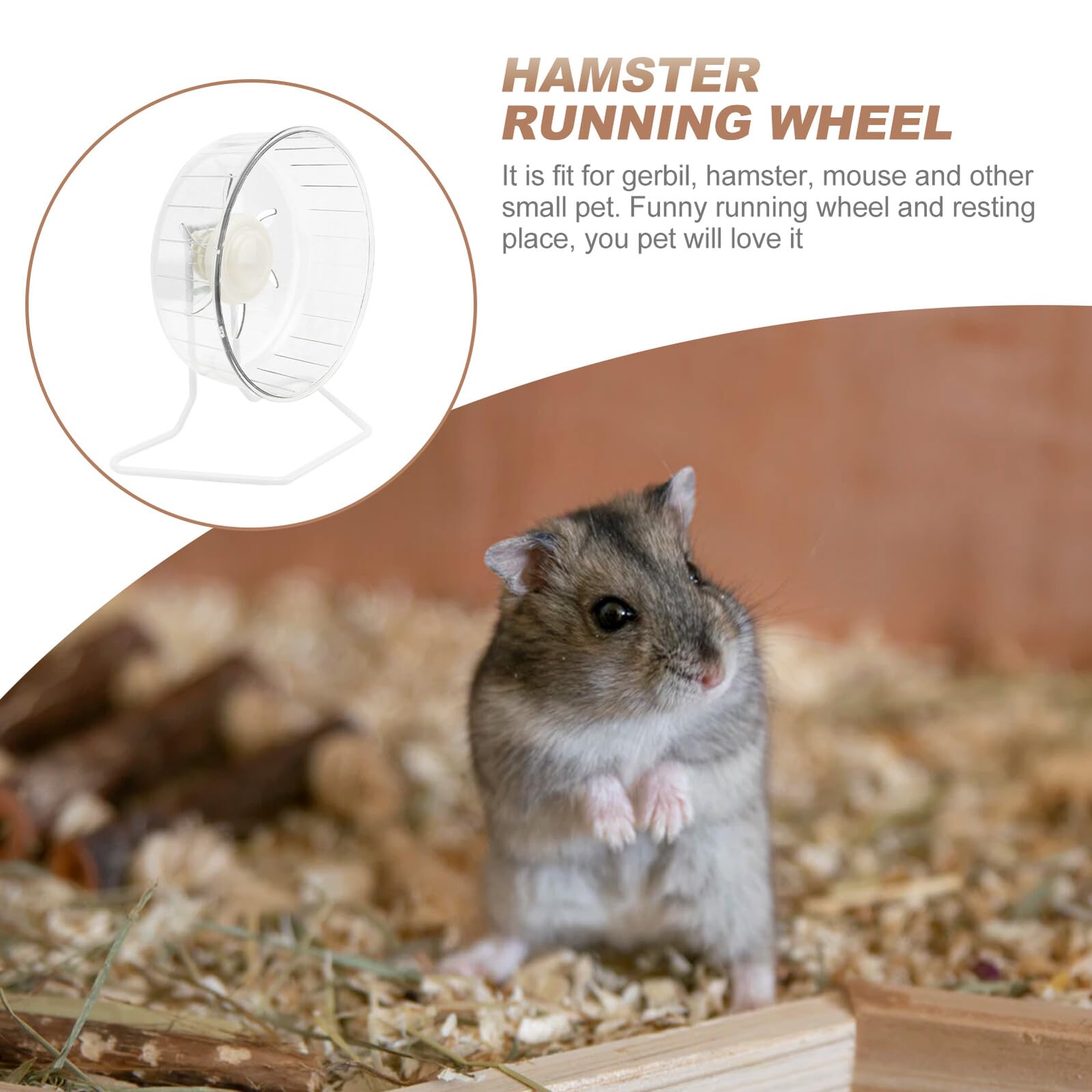 Hamsterlaufrad Leise für Hamster und Gerbils aus Kunststoff Eisen Weiß