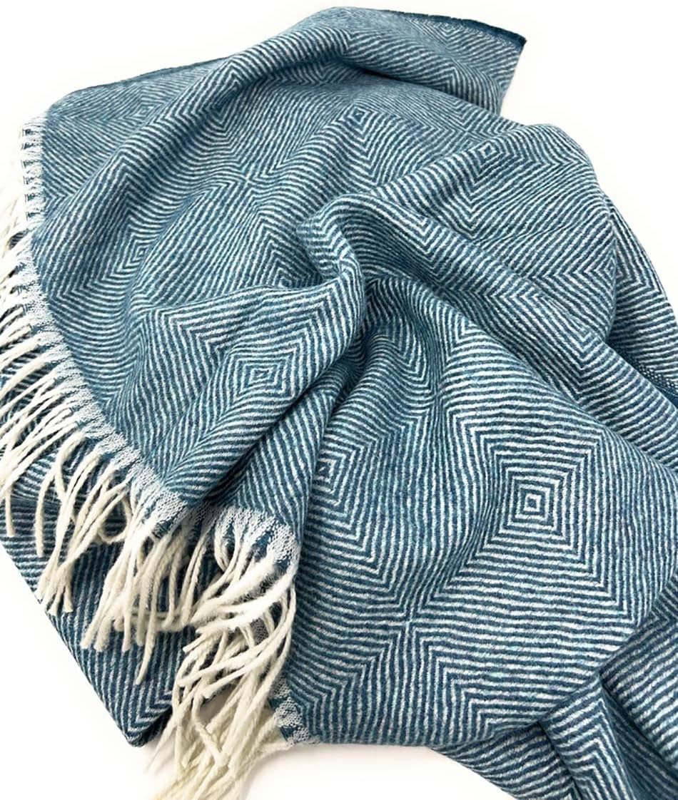 | Dynasty Throw Blanket | 100% Pure Baby Alpaca Wool • Hypoallergenic, Soft & Cozy • Ethically Sourced | Softer & Warmer Than Wool (Boardwalk)