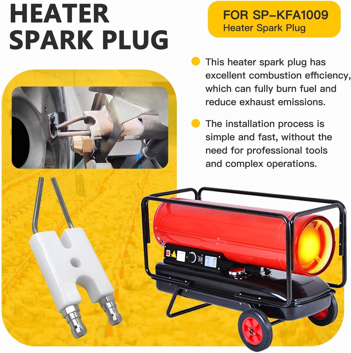 New 2 Pack Replacement for SP-KFA1009 Heater Spark Plug 120-210K Dyna Glo Dura Heat Thermoheat Heaters