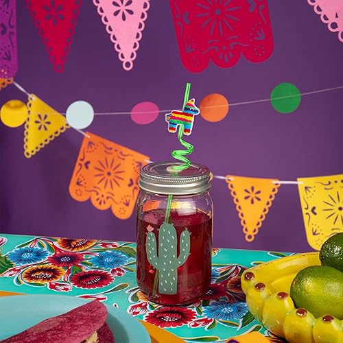 Miniatura 5 de 24 recuerdos de fiesta mexicana, pajitas para recuerdos de fiesta mexicana, recuerdos de fiesta de Cinco de Mayo para niños, suministros de fiesta