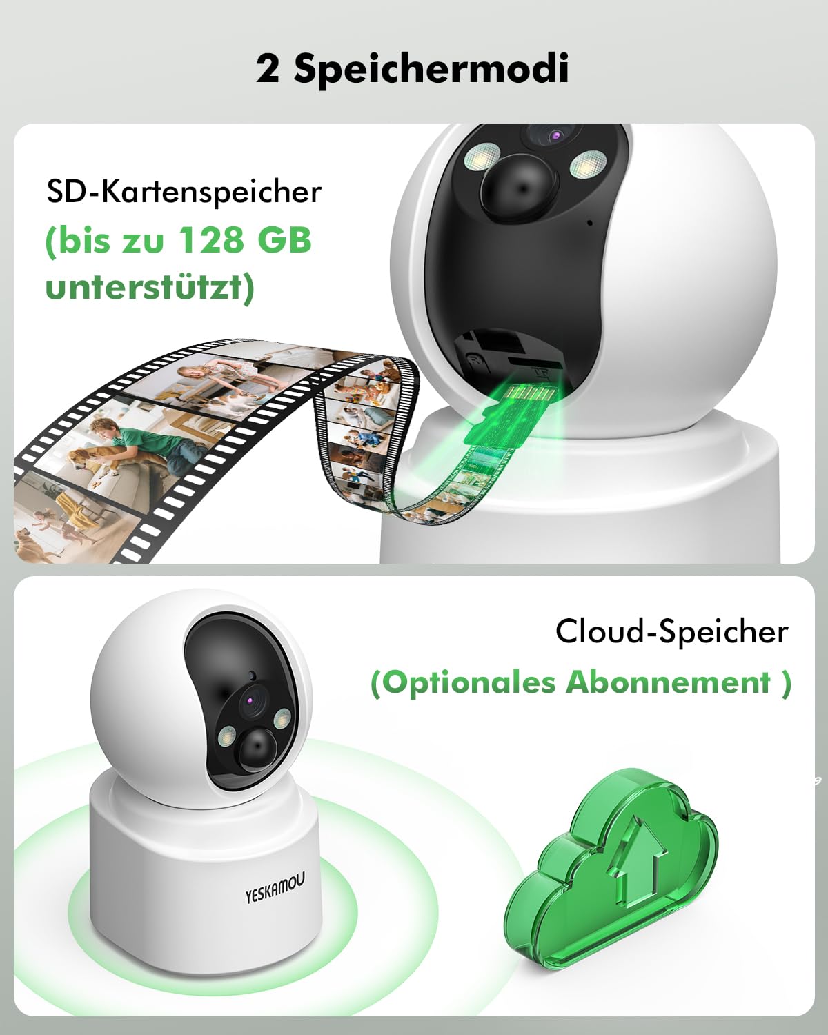 2,5K 4MP Überwachungskamera Innen Akku, 360° WLAN innenkamera | mit akku, 2,4/5 GHz WiFi, 360° Kamera Indoor, Farb-Nachtsicht, Bewegungserkennung, Zwei-Wege-Audio