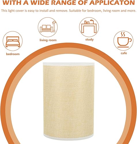 Miniatura 5 de Pantalla moderna de lino, pantalla de lámpara de barril de hámster, pantalla para lámpara de pie, lámpara de mesa, bombilla de jaula de protección,