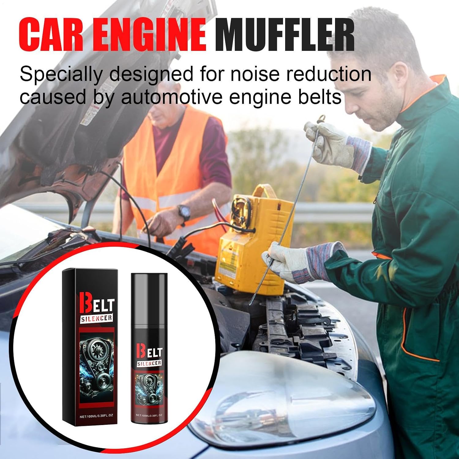 Belt Dressing Spray - Automotive Component, 100ml for Prolonged Belt, Engine Accessory with Noise Silencing, Lubrication Protection, Friction Reducer for Car, Truck and Vehicle Maintenance