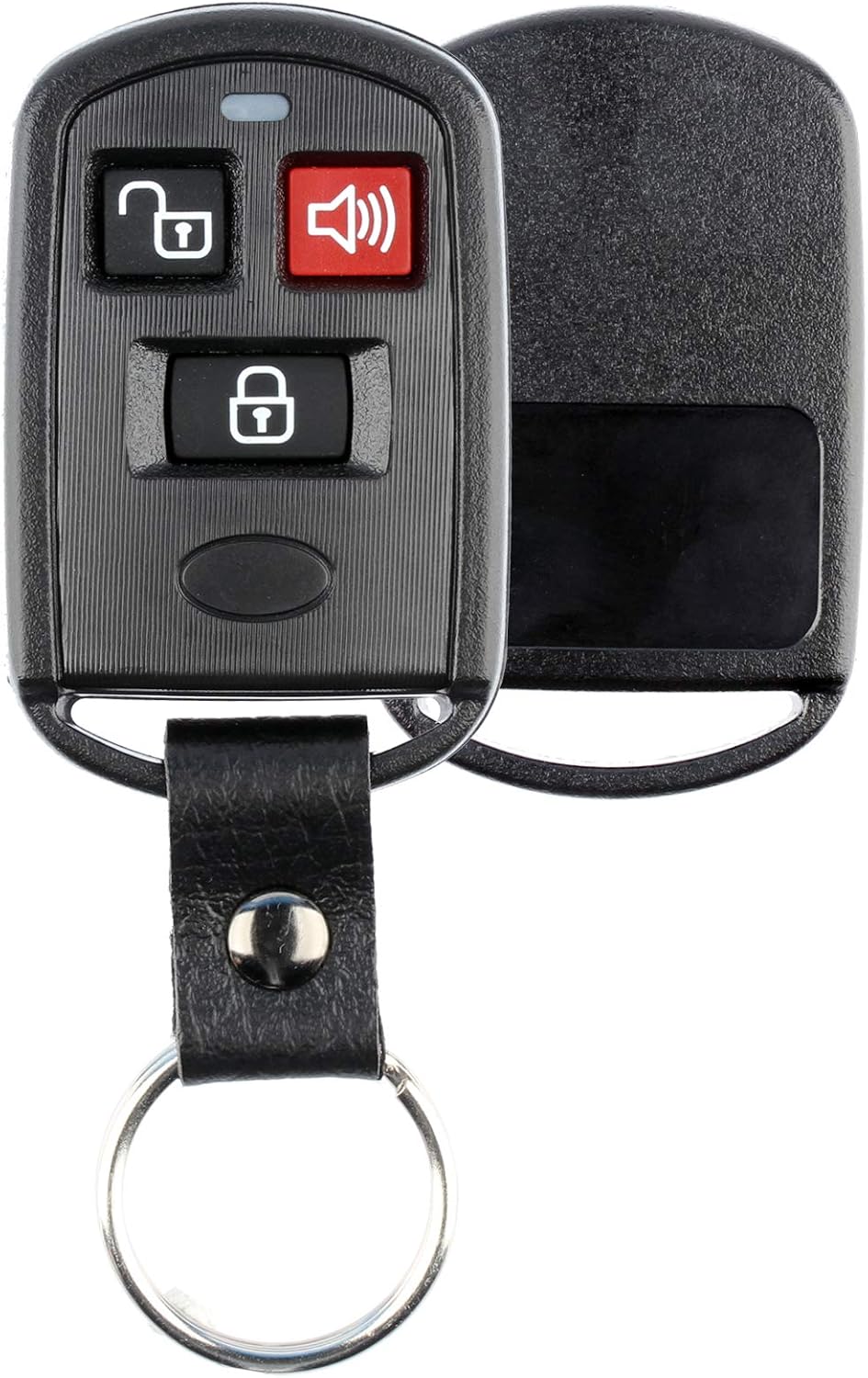 KeylessOption Keyless Entry Remote Key Fob Case Shell Button Pad Cover Leather Strap For Hyundai Kia