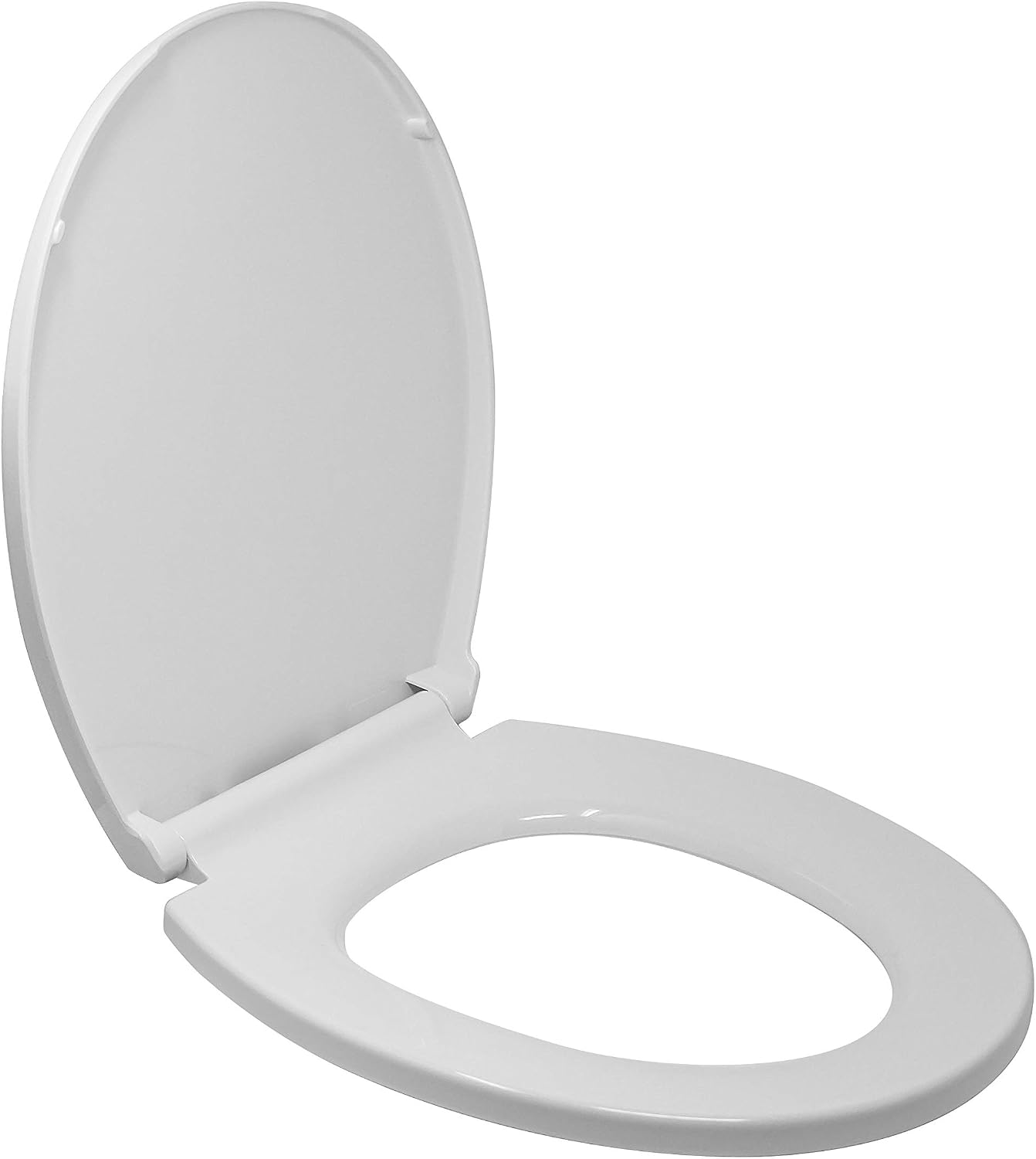 Heavy Duty Round Front Soft Close Toilet Seat Cover with Hassle-Free Installation Kit, Push to Quick Release Hinges, Slow Close No Slam Seat for American Standard, Kohler, Toto Toilet, White
