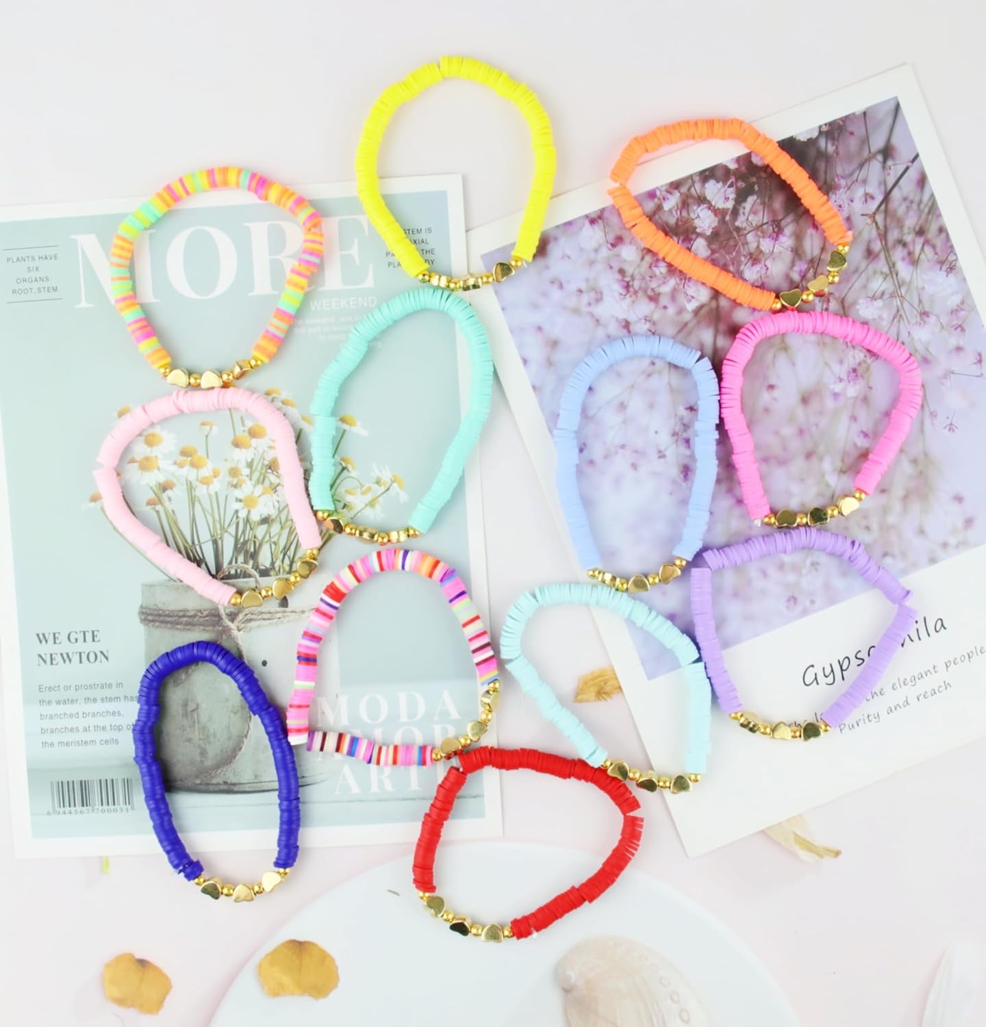 12 Pcs Friendship Bracelets Colorful Beaded Bracelet Set for Women Girls Outfits Jewelry Set (Multicolor) - Image 3