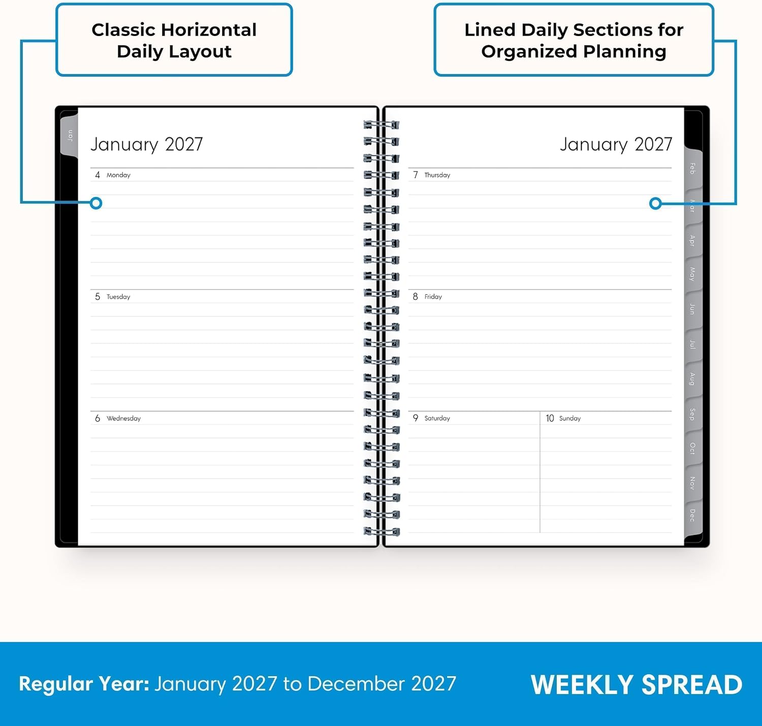 Blue Sky 2027 Weekly & Monthly Planner Notes, 5.875"x8.625", Enterprise image 3
