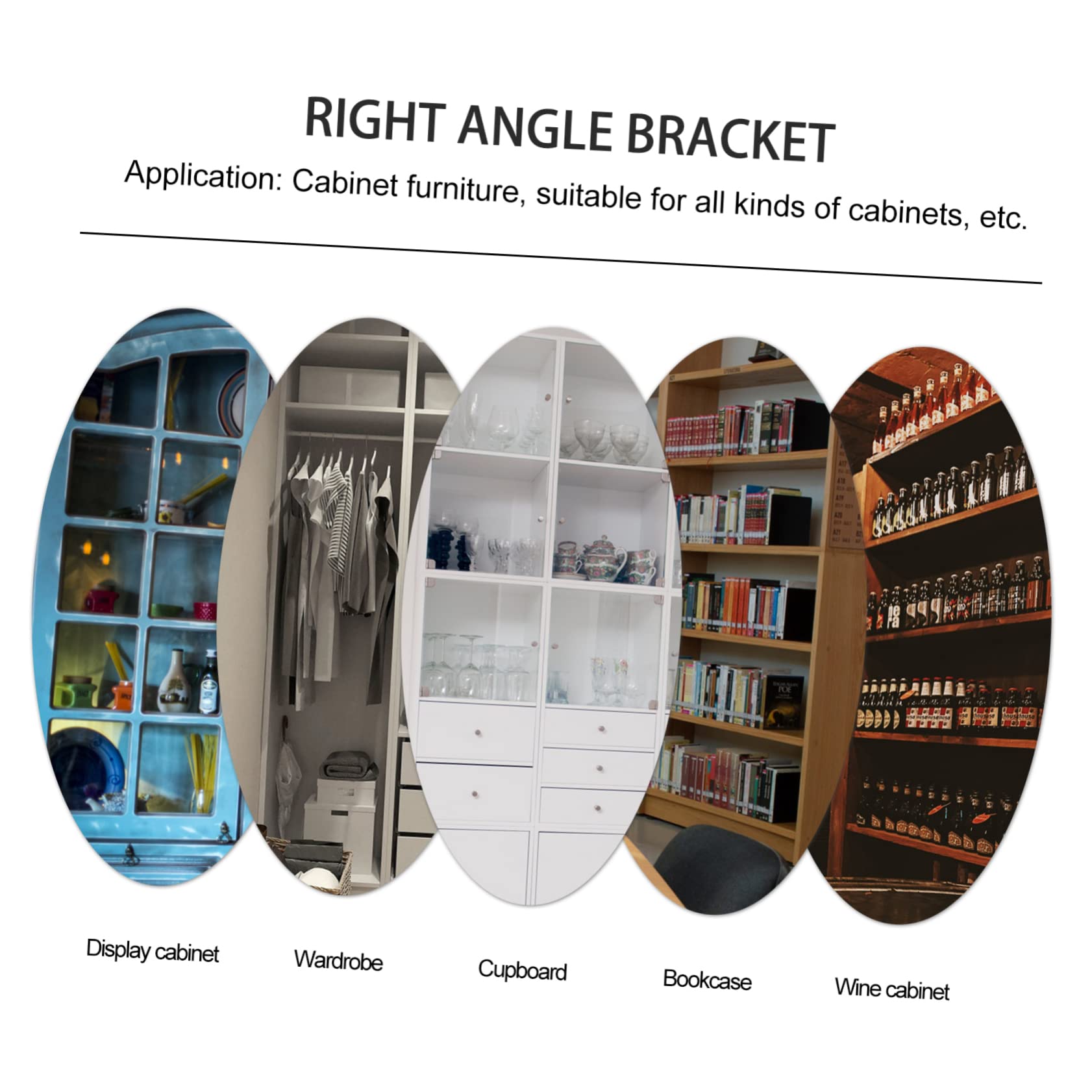 KICHOUSE Stainless Steel Corner Code 20pcs Heavy Duty Angle Brackets Right Angle Bracket Joint Fastener Furniture Accessory