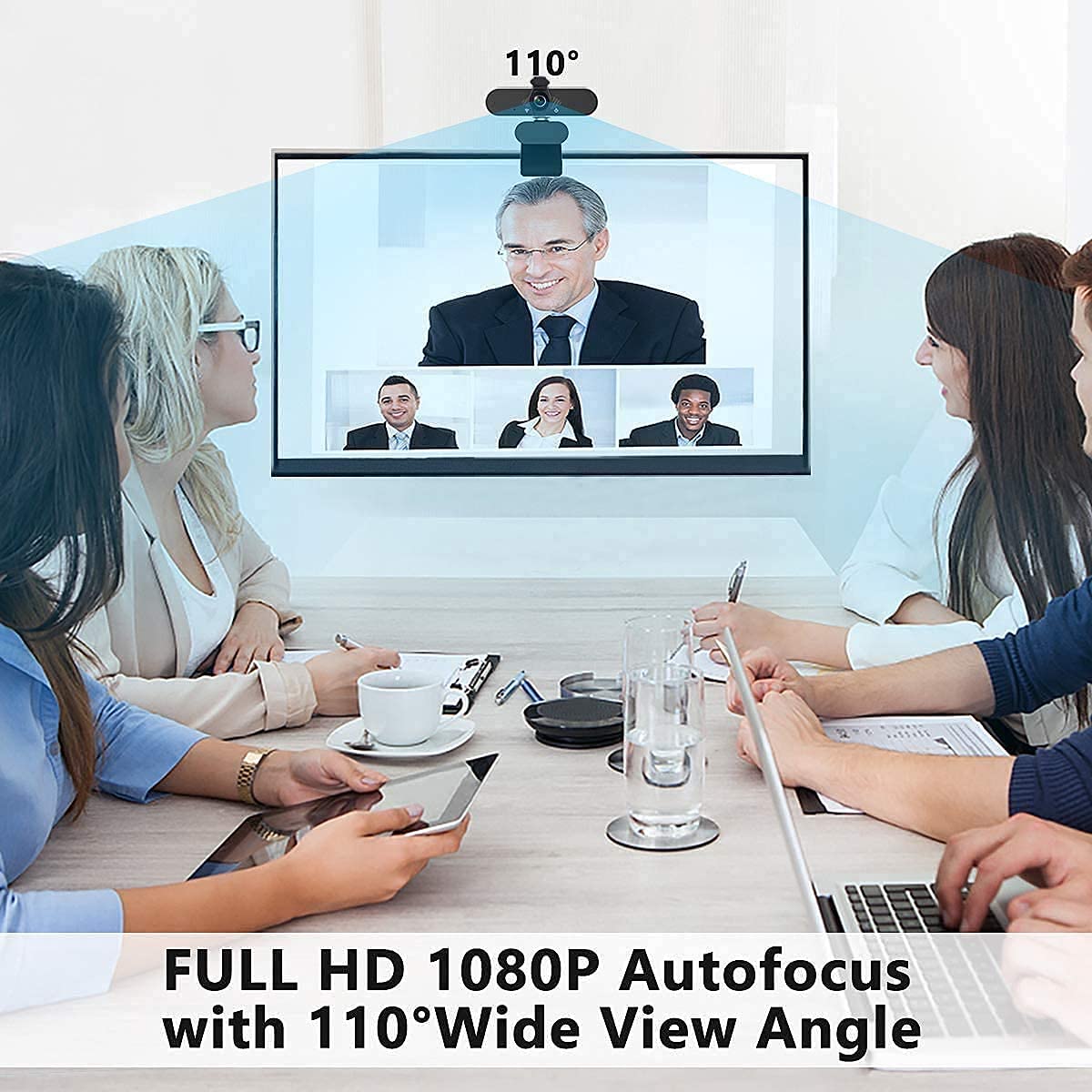 1080P Business Webcam with Dual Microphone & Privacy Cover, 2020 [Upgraded] USB FHD Web Computer Camera, Plug and Play, for Zoom/Skype/Teams Online Teaching, Laptop MAC PC Desktop: Industrial & Scientific