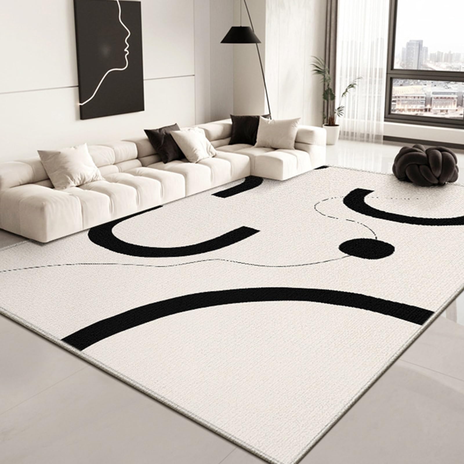 Tapis abstrait facile d'entretien pour éliminer les taches de cuisine