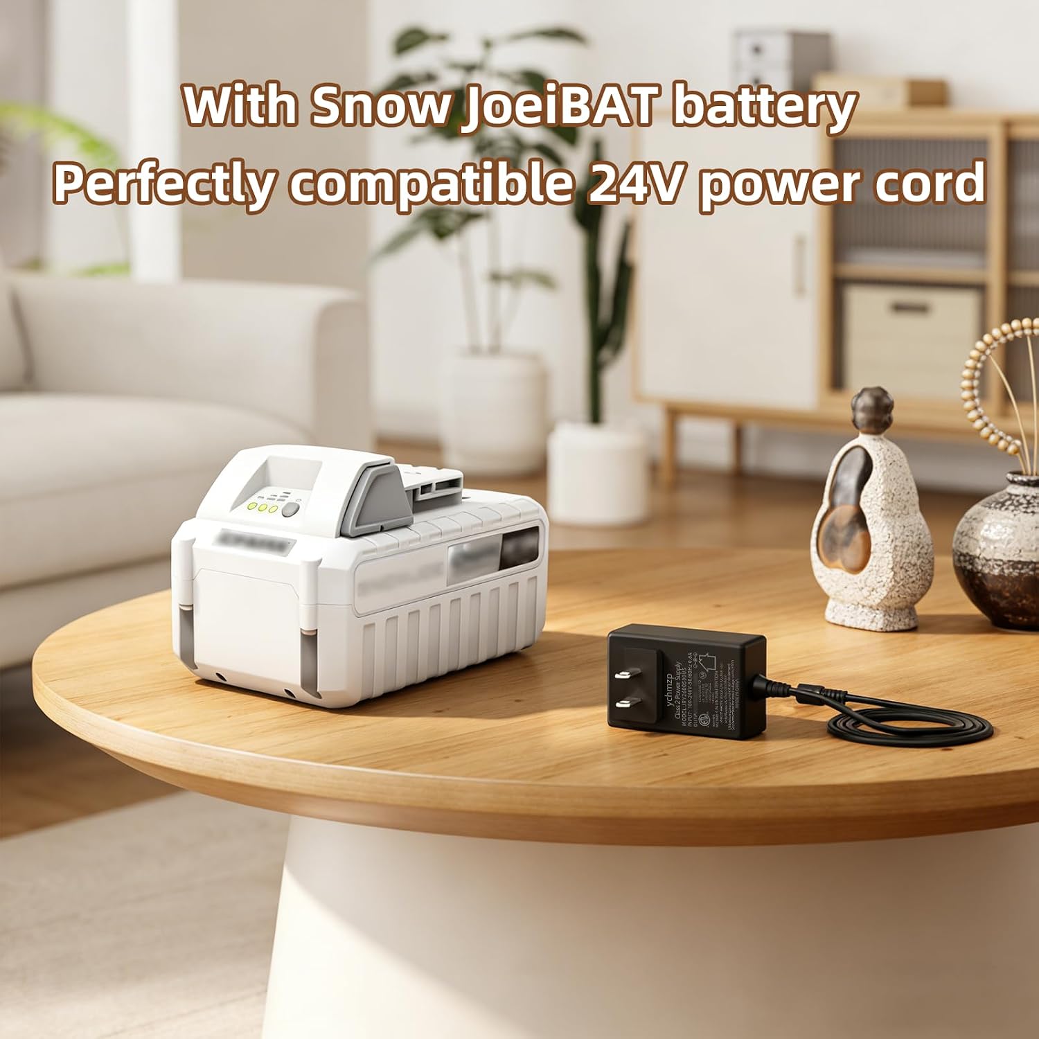 24V Quick Charger for Snow Joe&Sun Joe 24V Lithium Ion Battery，for iBAT24 & 24VBAT Series Batteries，Compatible with 24VBAT-LTE、24VBAT-LT、24VBAT-XR、iBAT24-LTE、iBAT24-LT、iBAT24-XR iON AC Adapter