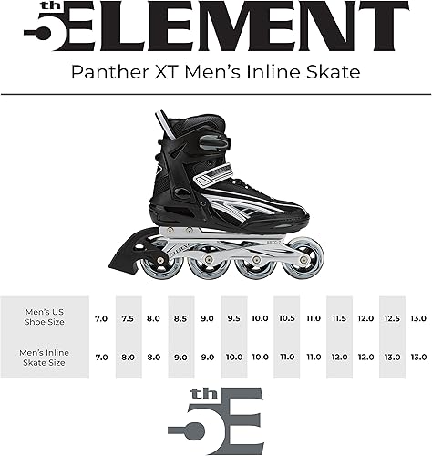 Miniatura 7 de Panther XT - Patines en línea para hombre con correa ajustable, ruedas de 3.228 in y bota suave para patinaje, Roller Derby, hockey callejero
