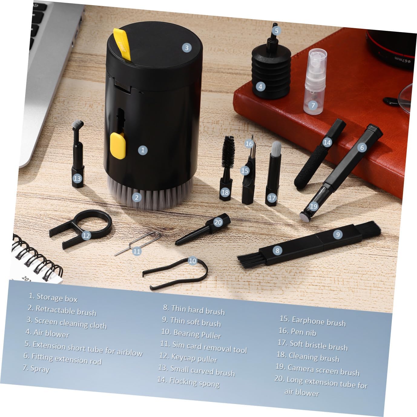 POPETPOP Laptop Cleaning Kit Brush Keyboard Camera Lens Earbuds Gentle Electronics Cleaning Tool Muc Off