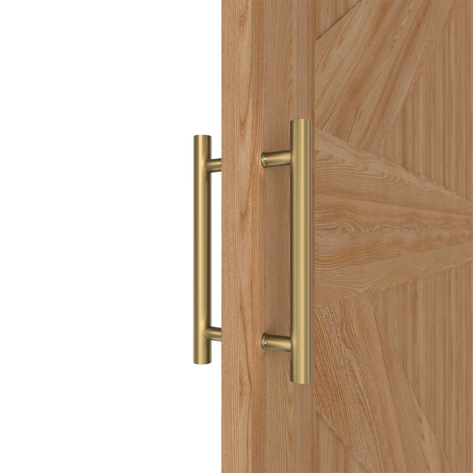 LVYIHAN Round Gold Barn Door Handles 30/60/90/120/150 Cm, Pull Push Long French Door Handle Double Sided