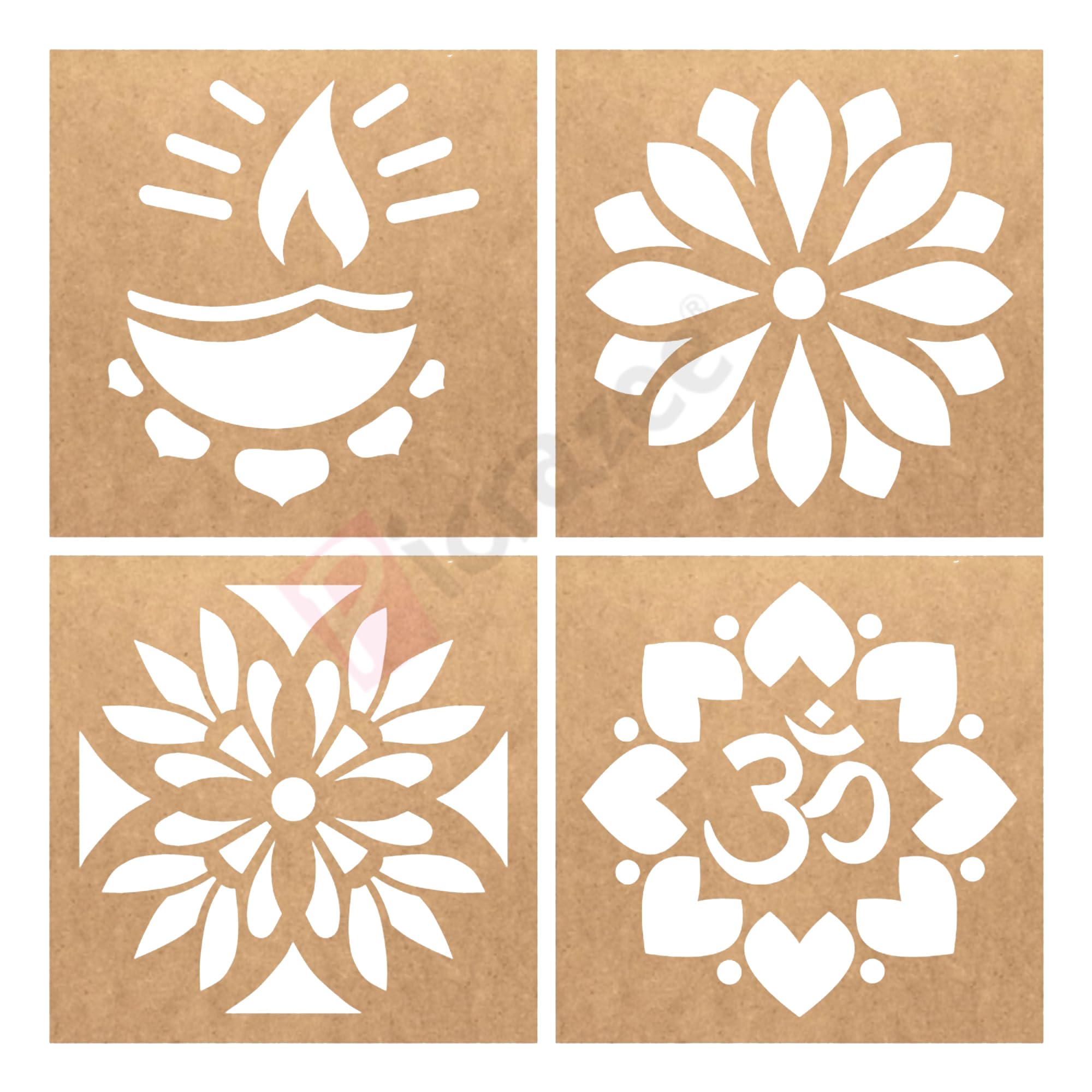 MustHaves Wooden Rangoli Stencils Set for Diwali Decoration | Home Decoration (4 pcs, 4x4 inches) (WSC-74S) (B0BFDKMFB6) Amazon Price History, Amazon Price Tracker