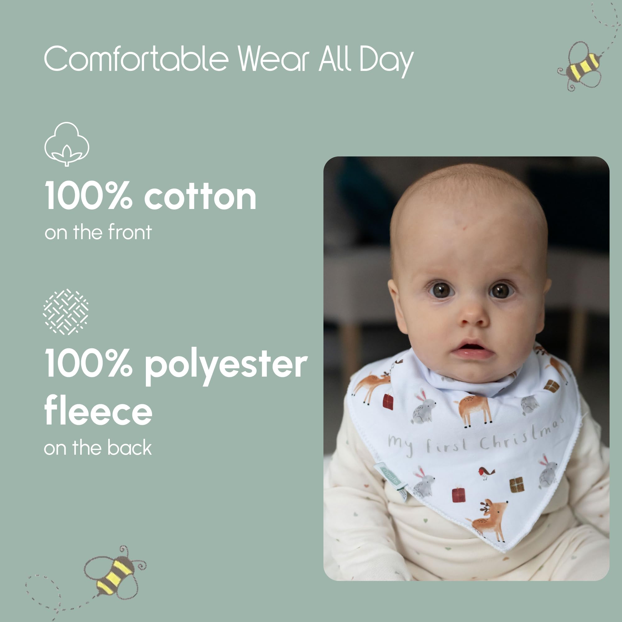 Bandana Dribble Bibs - Cotton Front Baby Bibs Newborn to 24 Months - Newborn Baby Gifts - Bibs For Comfortable Kids — view 87