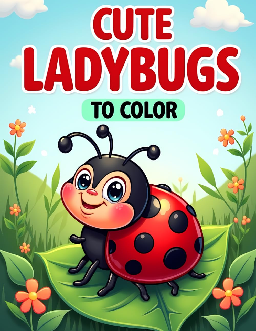 Cute Ladybugs to Color: Adorable Butterfly Coloring Pages with Simple and Fun Designs for Kids, Teens, and Adults