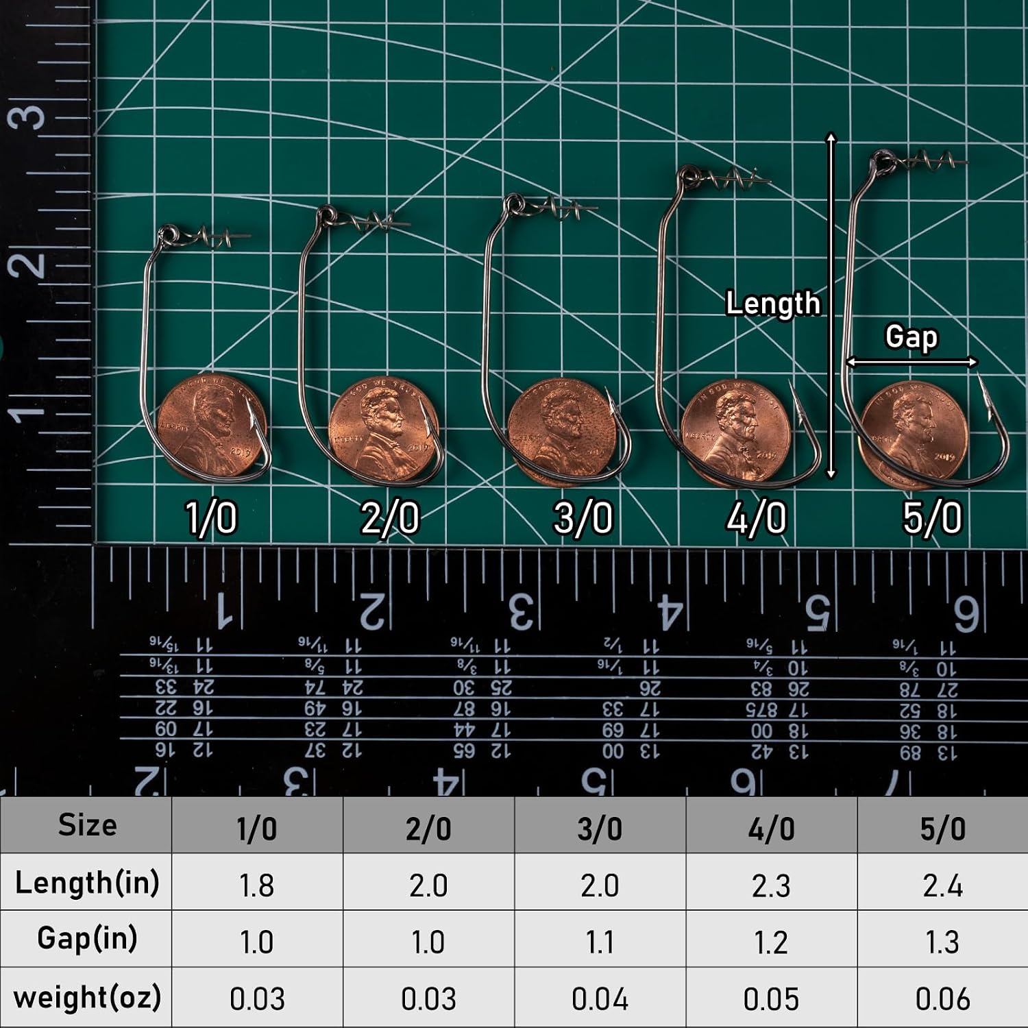 Dr.Fish 100 Pack Swimbait Hooks Bass Fishing Hooks Freshwater Wide Gap Worm Hooks with Centering Pin Spring for Soft Plastic Baits Texas Carolina Rig