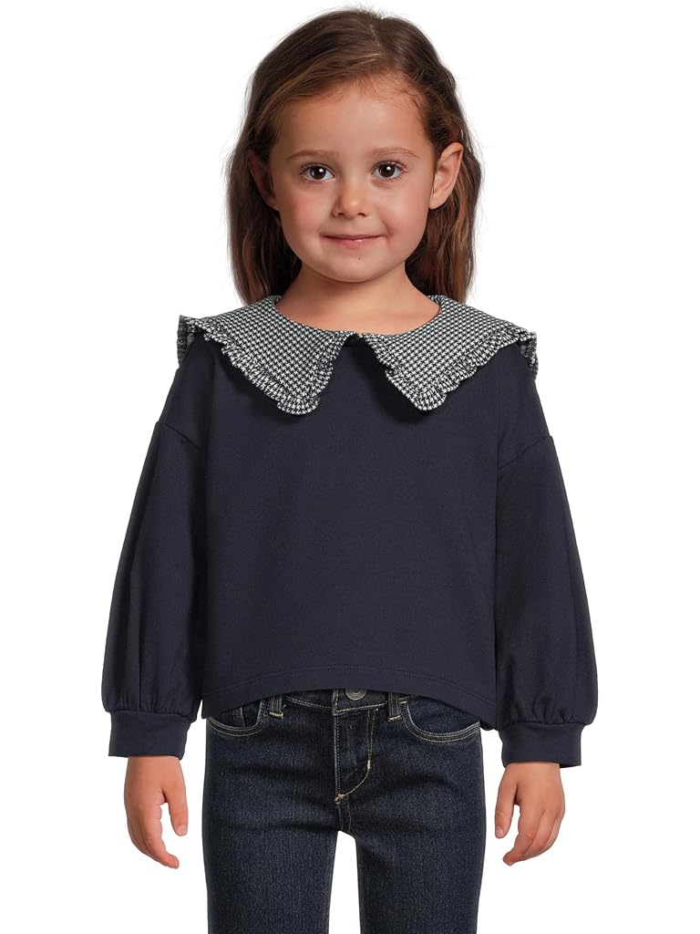 Navy Janie and Jack Printed Collar Sweatshirt (Infant)