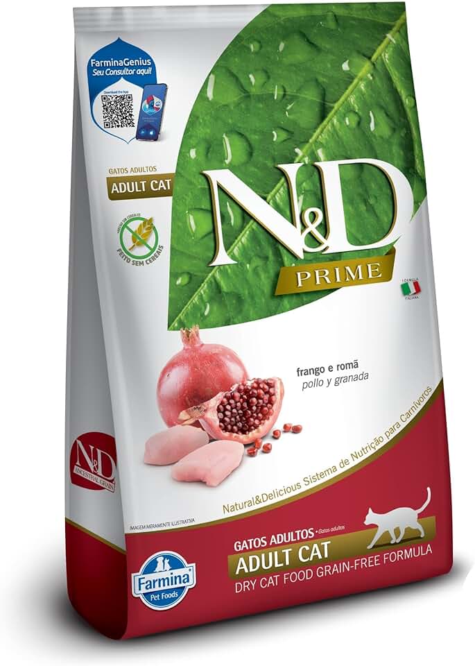 N&D PRIME Ração Farmina N&D Prime Frango E Romã Gatos Adultos - 7 5Kg