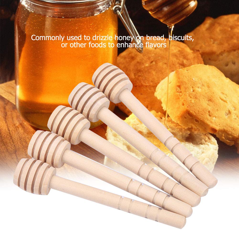 24PCS Honey Sticks, Wooden Honey Dipper Honey Dipper Stick Honey Spoons Honeycomb Stick Honey Stirrers for Honey Jar Dispense Drizzle Honey (10cm)
