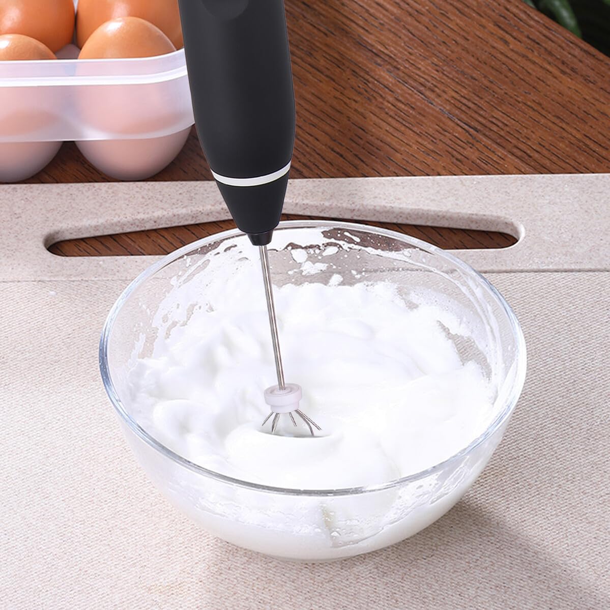Batidor Recargable, Espumador Leche y Batidor Huevos, 3 Velocidades