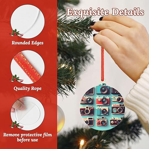 Miniatura 3 de Retro Cool Camera Collection Acrylic Christmas Ornaments, Winter Holiday Indoor Decor Decor for Tree Perfect for Newlyweds