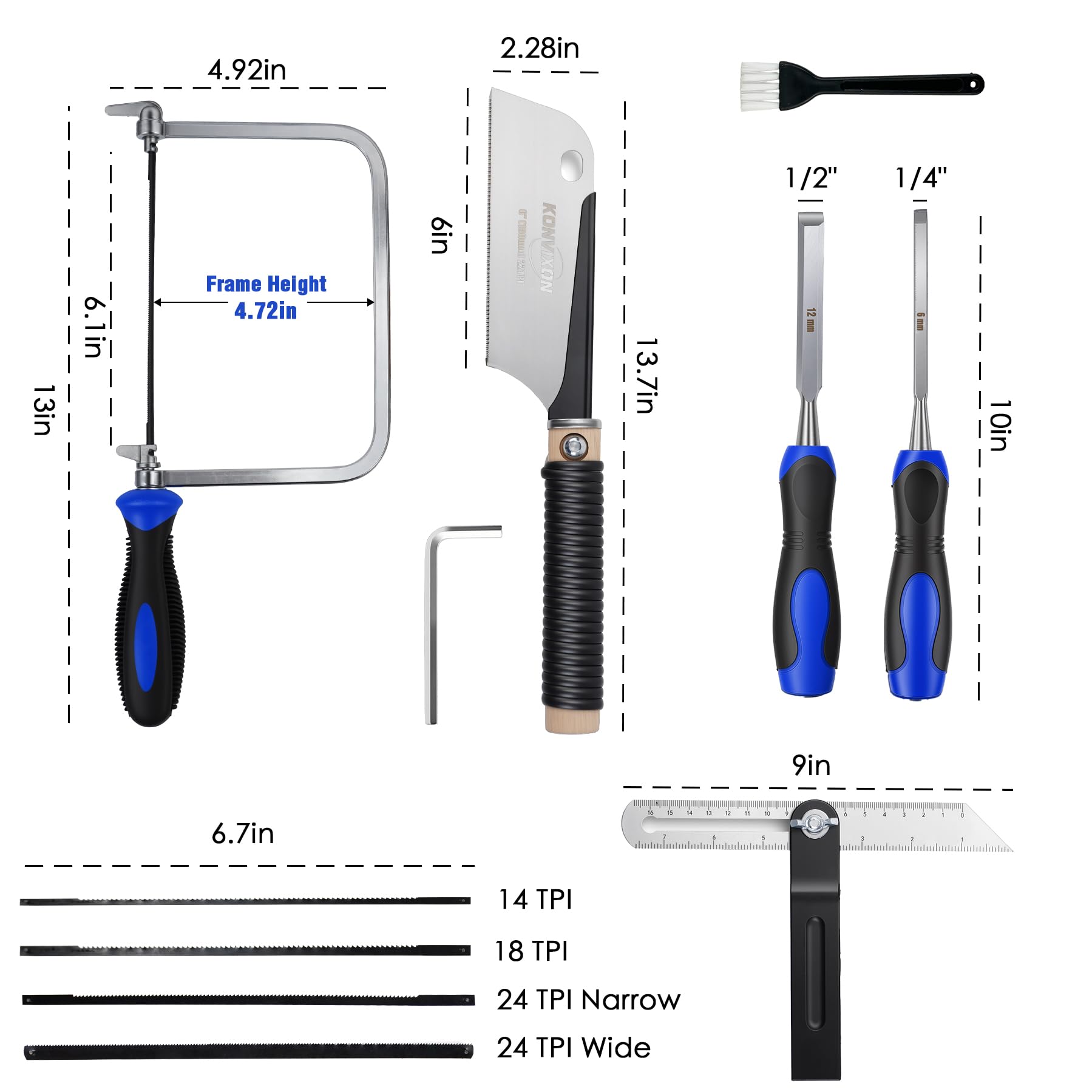 Woodworking Tool Set - 6 Pcs for Carving & Joinery -2 Woodworking Tool Set - 6 Pcs for Carving & Joinery -2