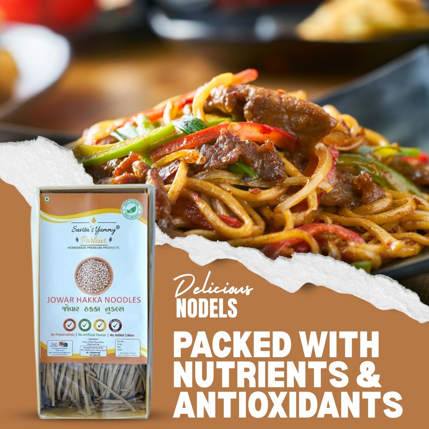 Savita's Yummy Jowar Hakka Noodles | Healthy Gluten-Free Millet Noodles | No Preservatives, No Artificial Flavour & Colour | 180g 3