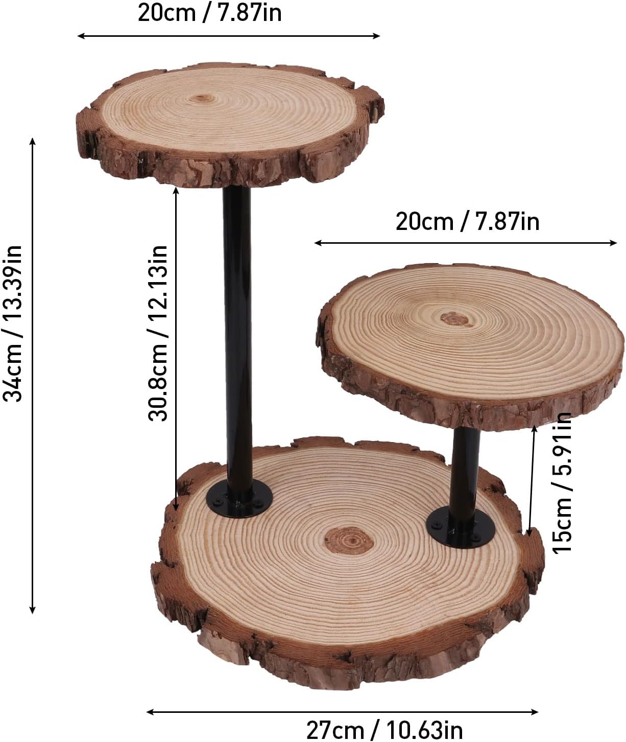 Wood Cupcake Stand, Farmhouse Rustic Cupcake Stand with 3 Tier, Table Display Stand Cake Tools Round Cake Plate for Presenting, Birthday, Parties, Weddings, Natural Wooden Cake Stand Dessert Display : Home & Kitchen