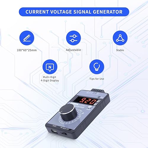 Miniatura 2 de Generador de señal de voltaje actual, simulador analógico de interfaz DC 0-10V 0/0‑22mA, 3 tipos de fuente de alimentación Generador de señal de