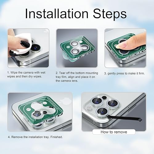 Miniatura 250 de Misea [3+1] Protector de lente de cámara para iPhone 14 Pro/iPhone 14 Pro Max, protector de pantalla de vidrio templado 9H, protector de pantalla