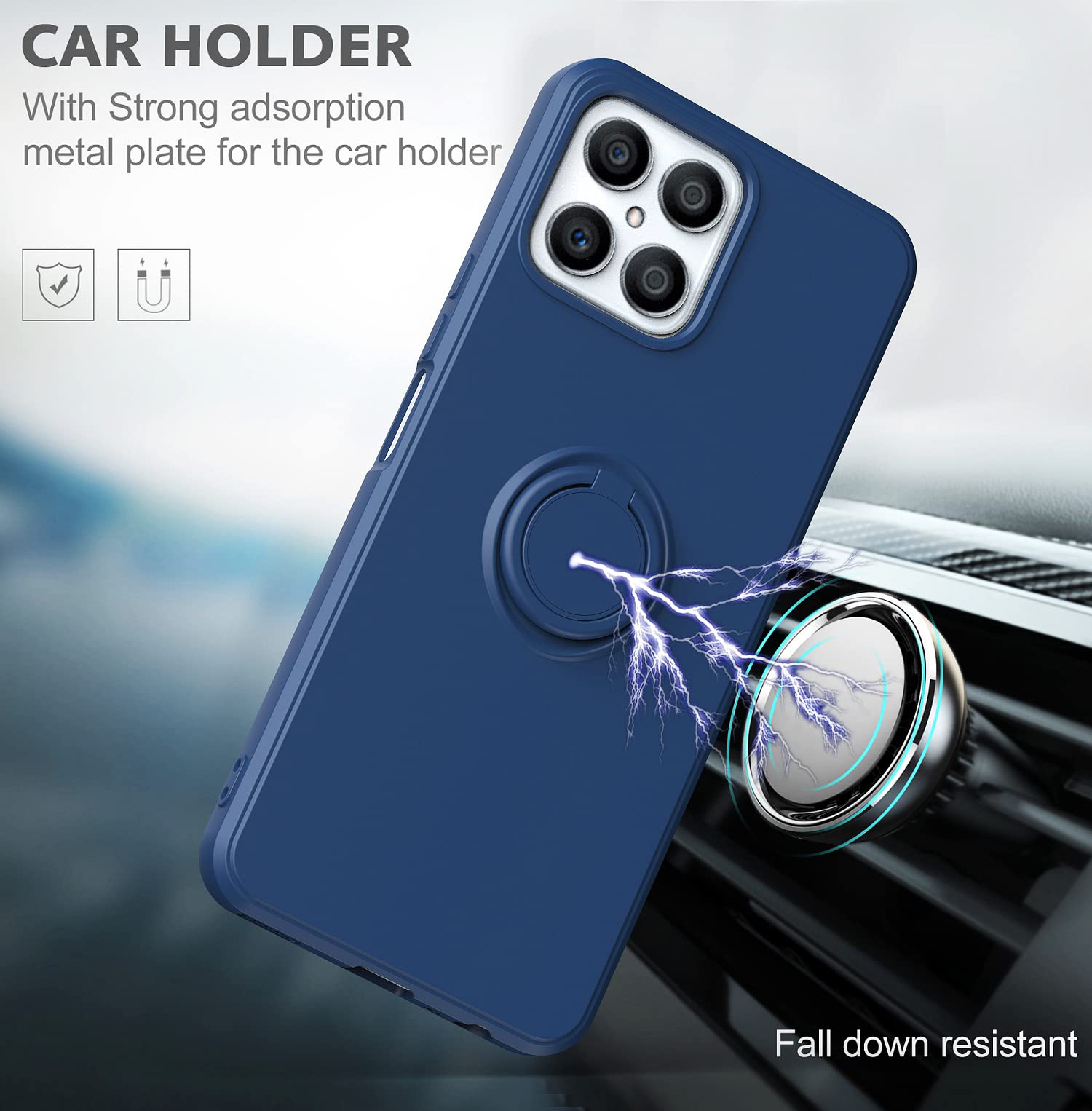 Acquista Custodia in alluminio antiurto per iPhone 15 Pro con magnete e supporto ad anello a 360° - Grossista