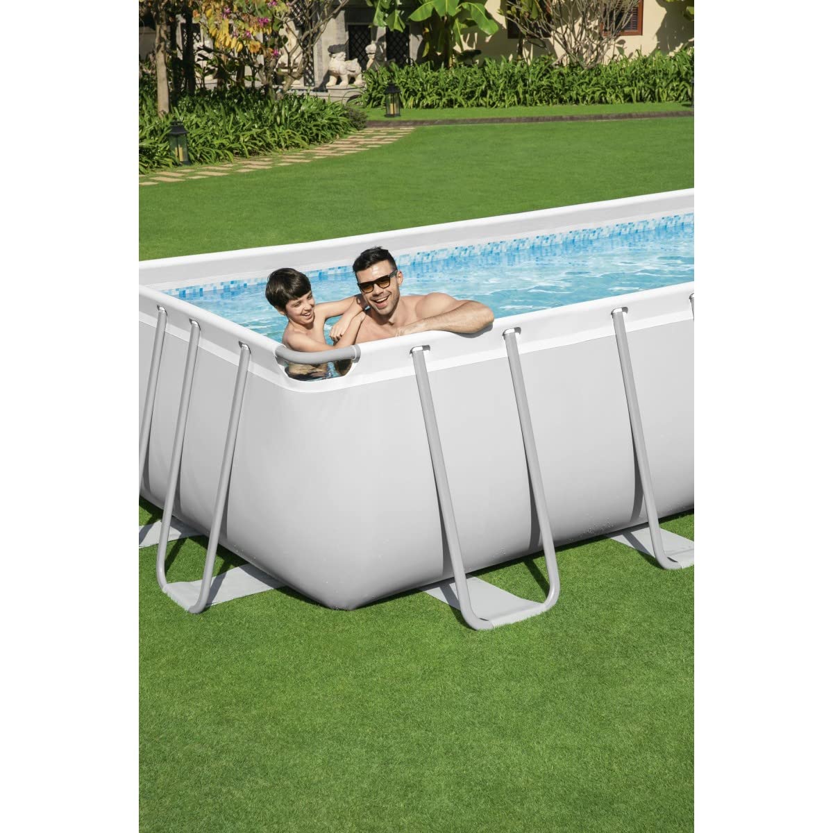 Bestway 56475-19 Piscine Rettangolari, Grigio