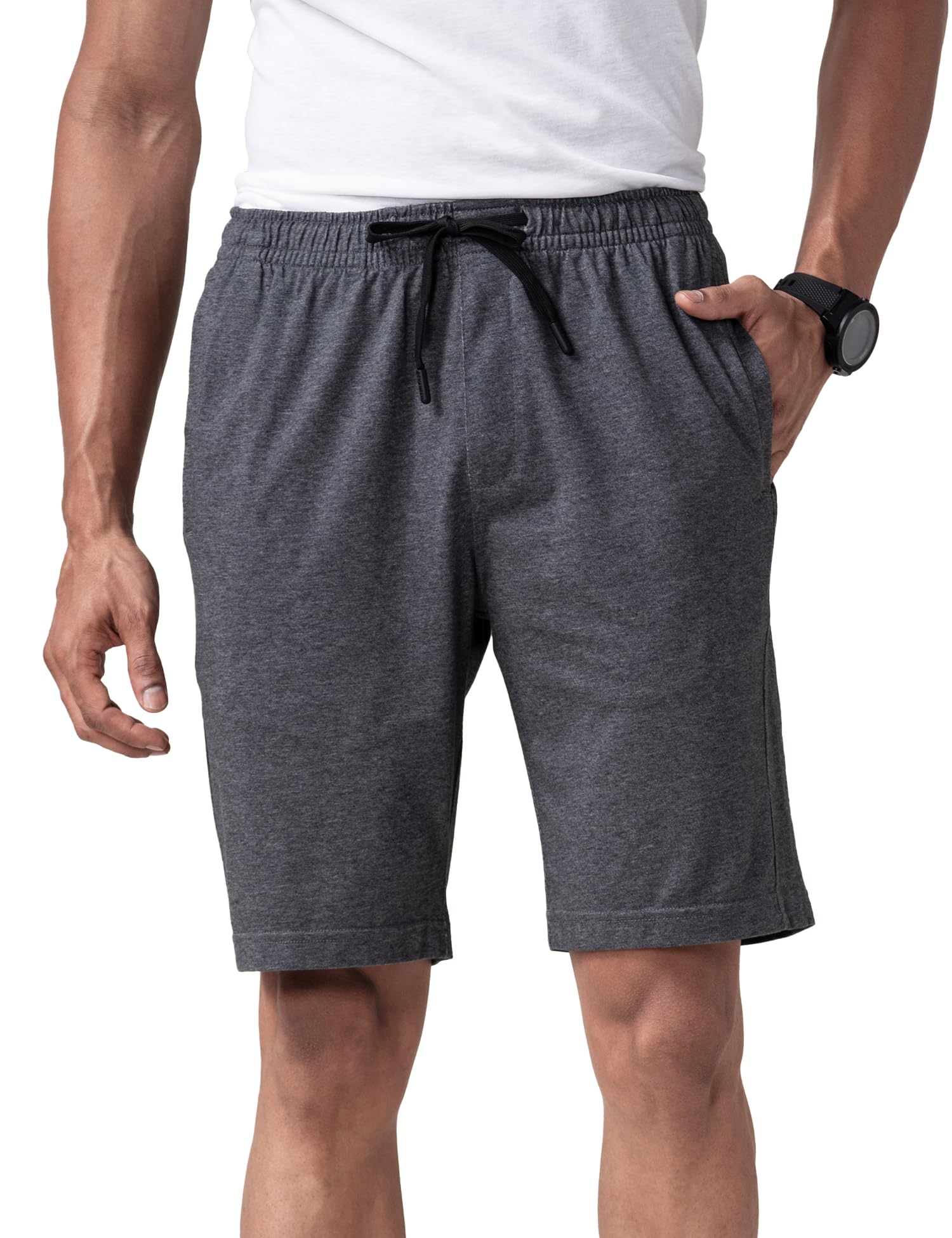damensch Regular Fit Solid Combed Cotton Blend Knit Shorts Dual Side Pockets Quick Dry Antimicrobial Finish Loungewear and Casualwear Knit Shorts for Men-picture-12