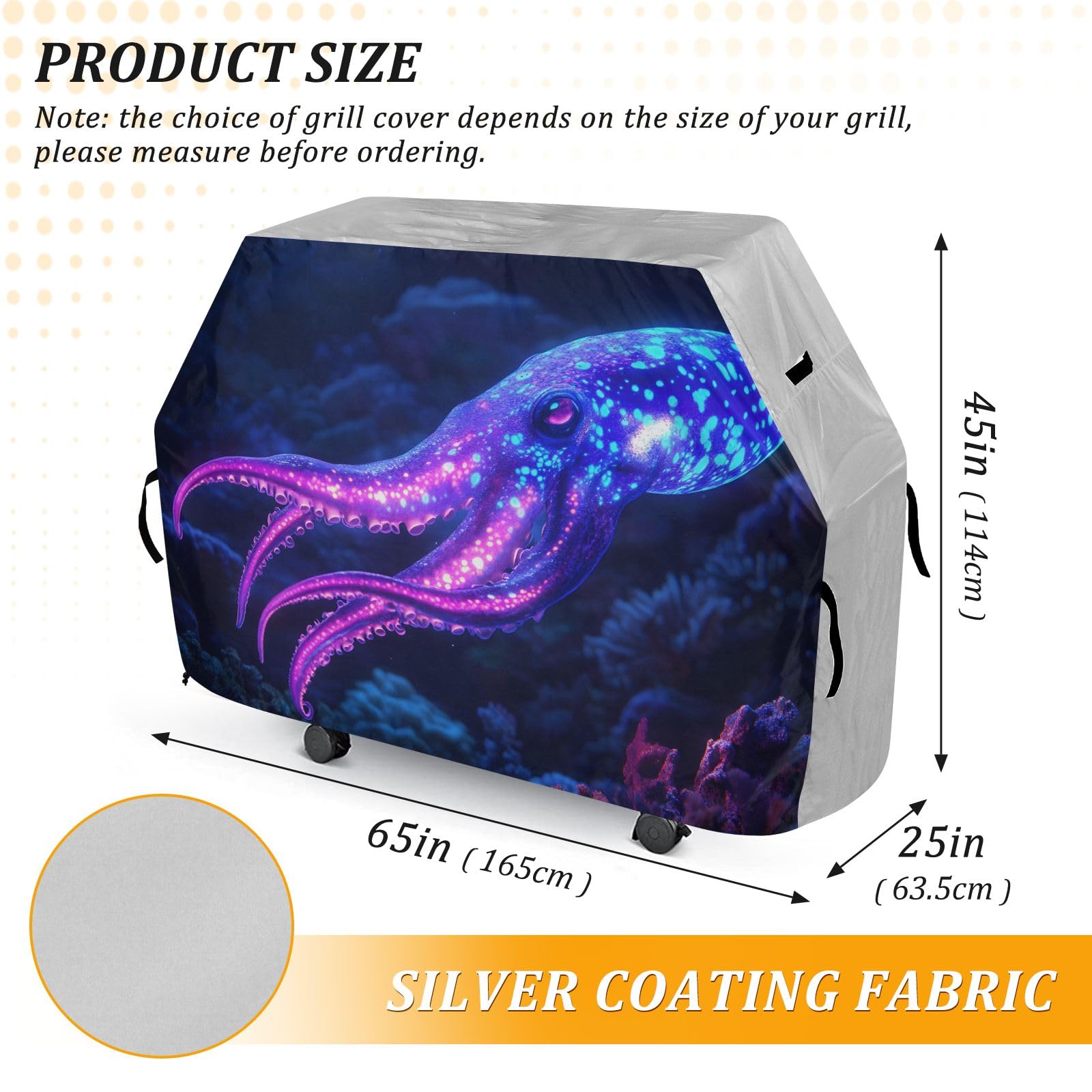 Copertura impermeabile resistente per barbecue, colore viola calamari