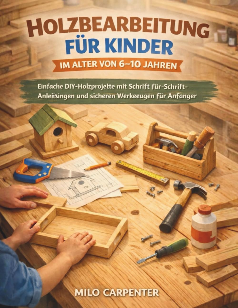 HOLZBEARBEITUNG FÜR KINDER IM ALTER VON 6–10 JAHREN: Einfache DIY-Holzprojekte mit Schritt-für-Schritt-Anleitungen und sicheren Werkzeugen für Anfänger