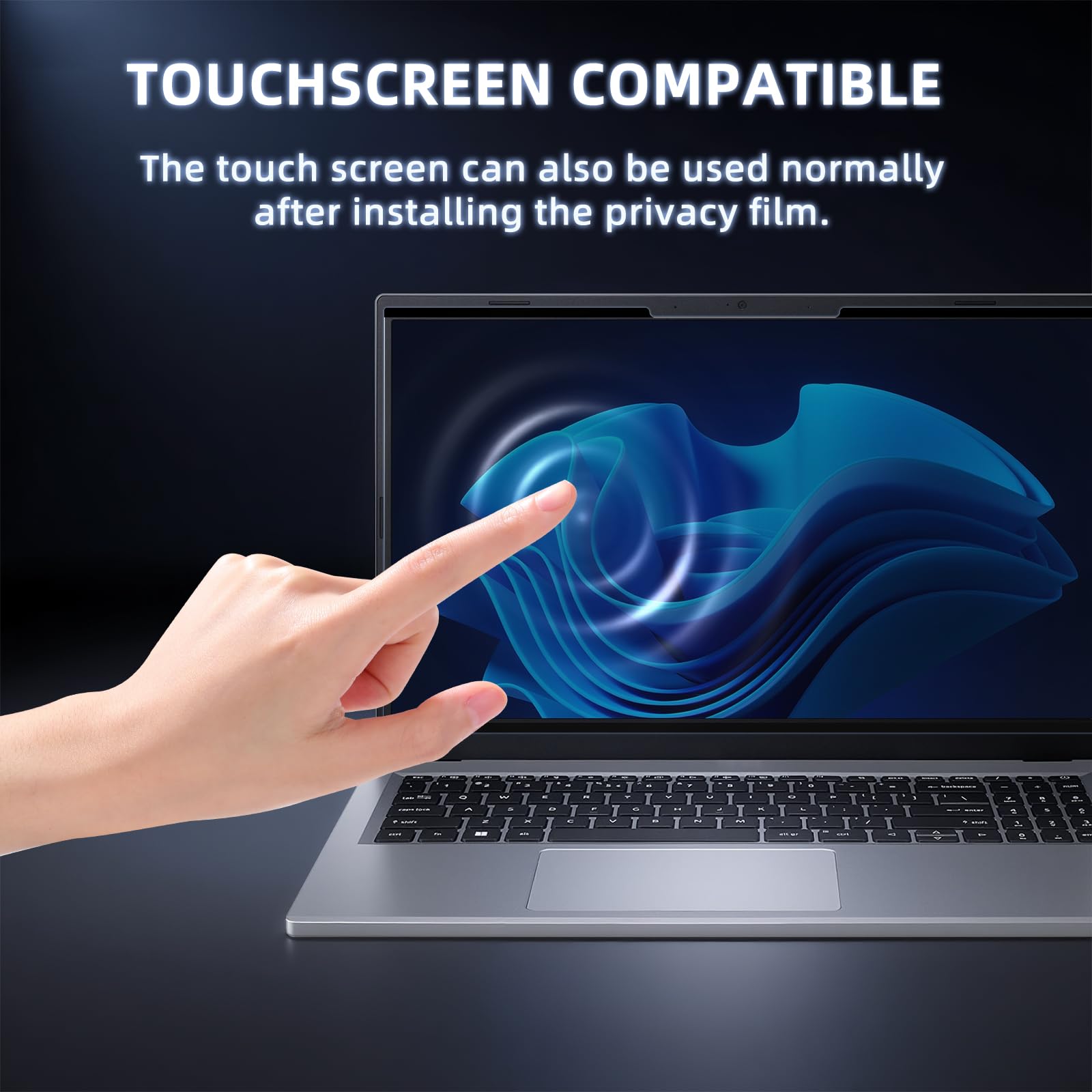 Nanoadsorbimento Filtro Schermo Privacy da 15.6", Rimovibile Anti Luce Blu/Antiriflesso/Anti UV, Compatibile con Touchscreen, Privacy Filter per PC 16:9 Laptop