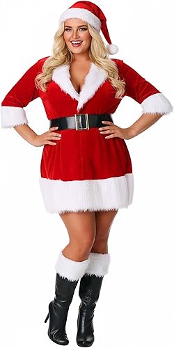 Disfraz de Papá Noel secreto para mujer, 1X, 2X, 3X, XL, XXL, XXXL