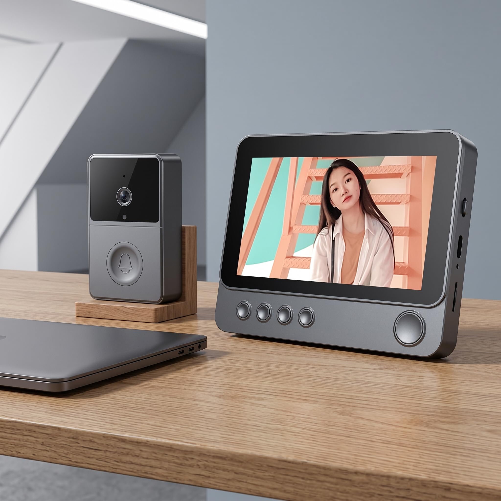 Timbre inalámbrico con visión Nocturna e integración de hogar