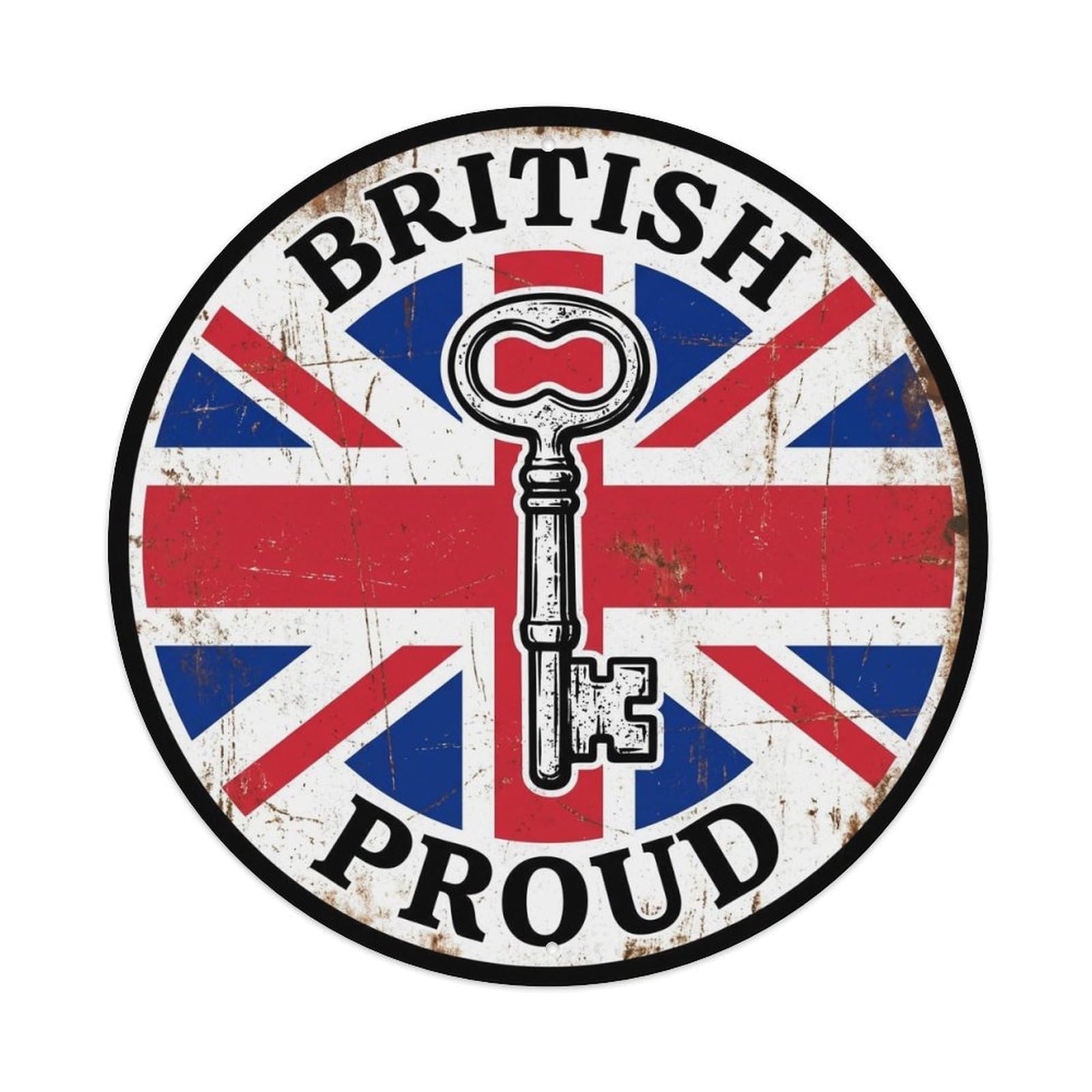 British Proud Key Heraldry Heritage Emblem Metal Tin Sign