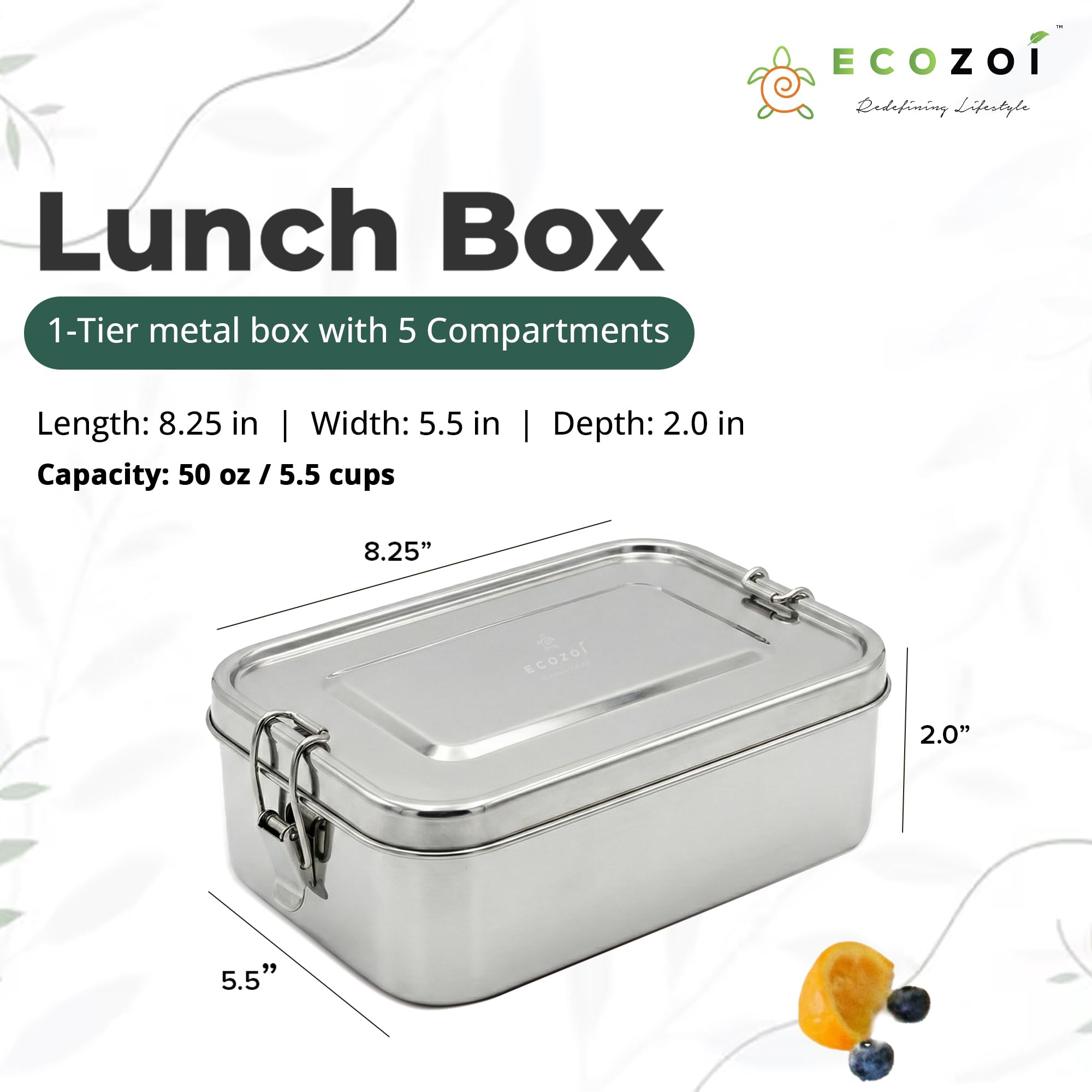 Amazon.com: ecozoi 5 Compartment Stainless Steel Bento Lunch Box