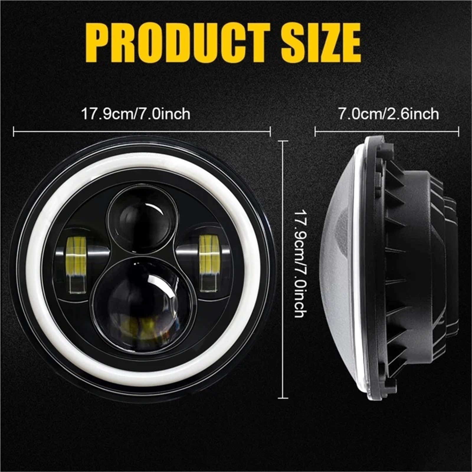 luz conducción Faro LED Para Hummer 1992-2001, 1/2 Uds., 7 Pulgadas, Con Luz De Cruce, Carretera, DRL, Señal Giro, Redondo, 6000K, 140W