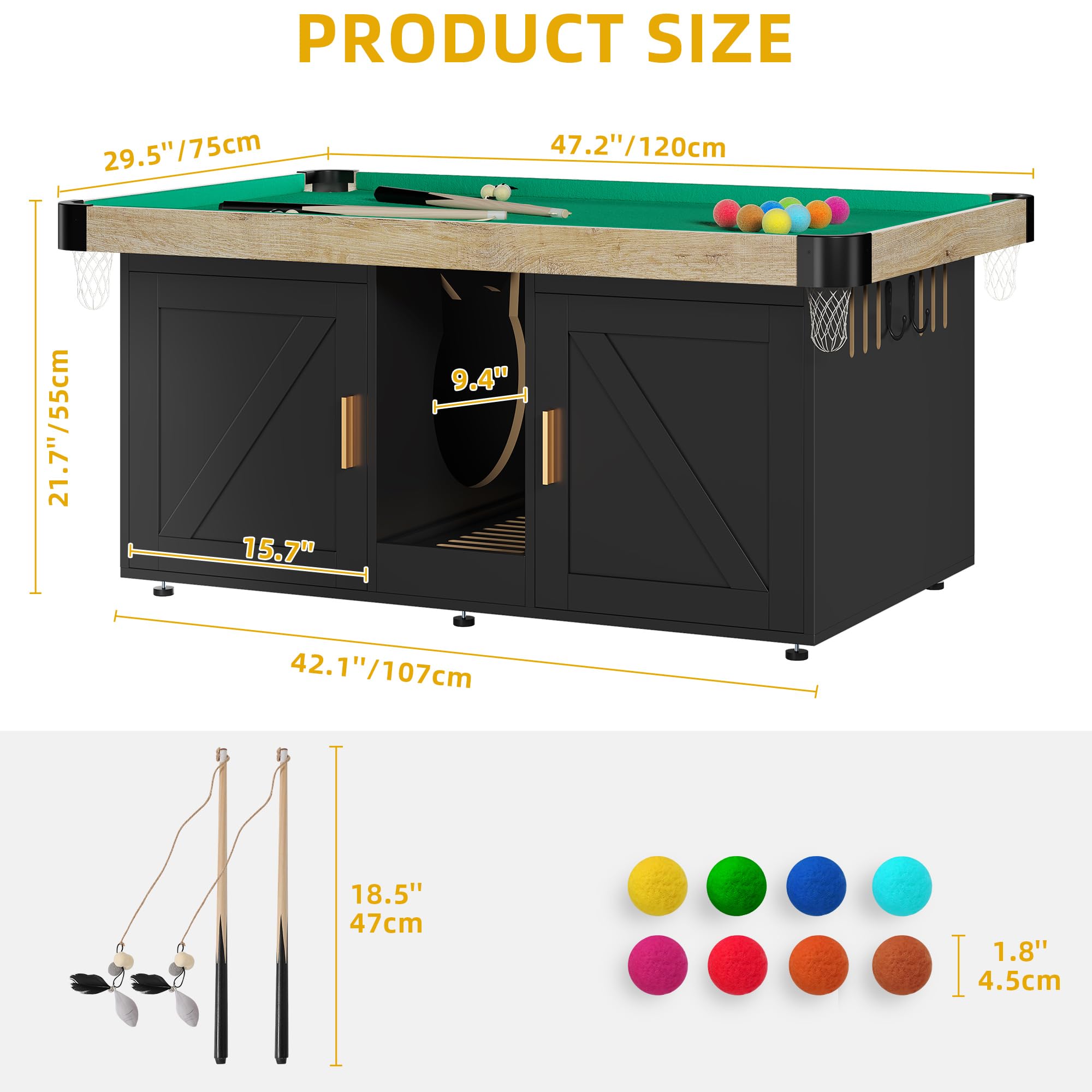 Mini Cat Pool Table Snapklik.com : DWVO 4 In 1 Cat Toys Mini Pool Table For Cats, Litter ...