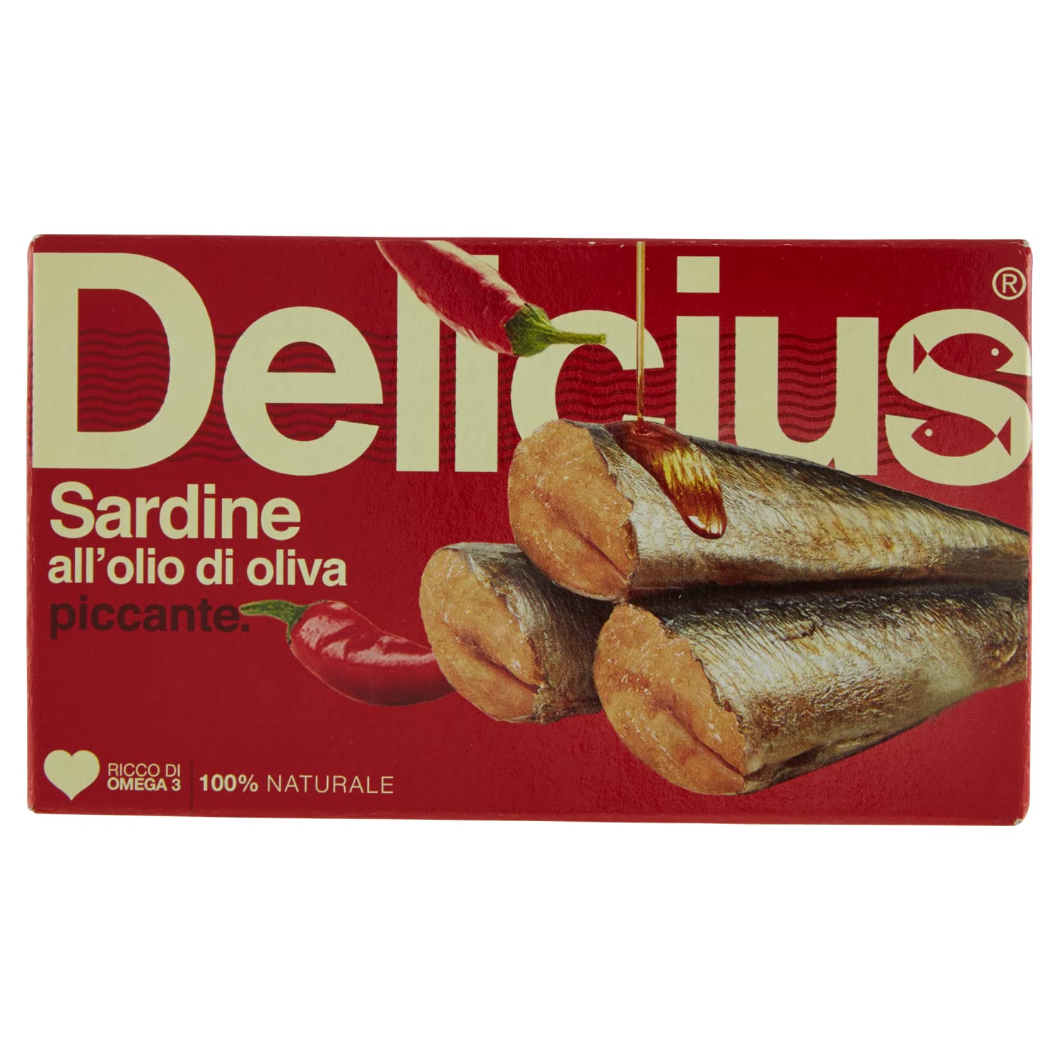 Sardine con peperoncino all'olio di oliva, 120g (10 pezzi)