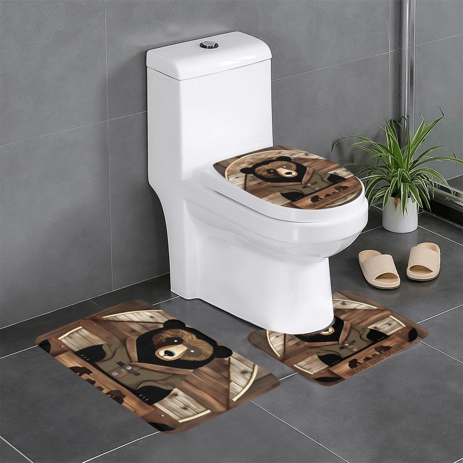 Tapis de salle de bain antidérapants lot de 3 sécurité contour cuisine
