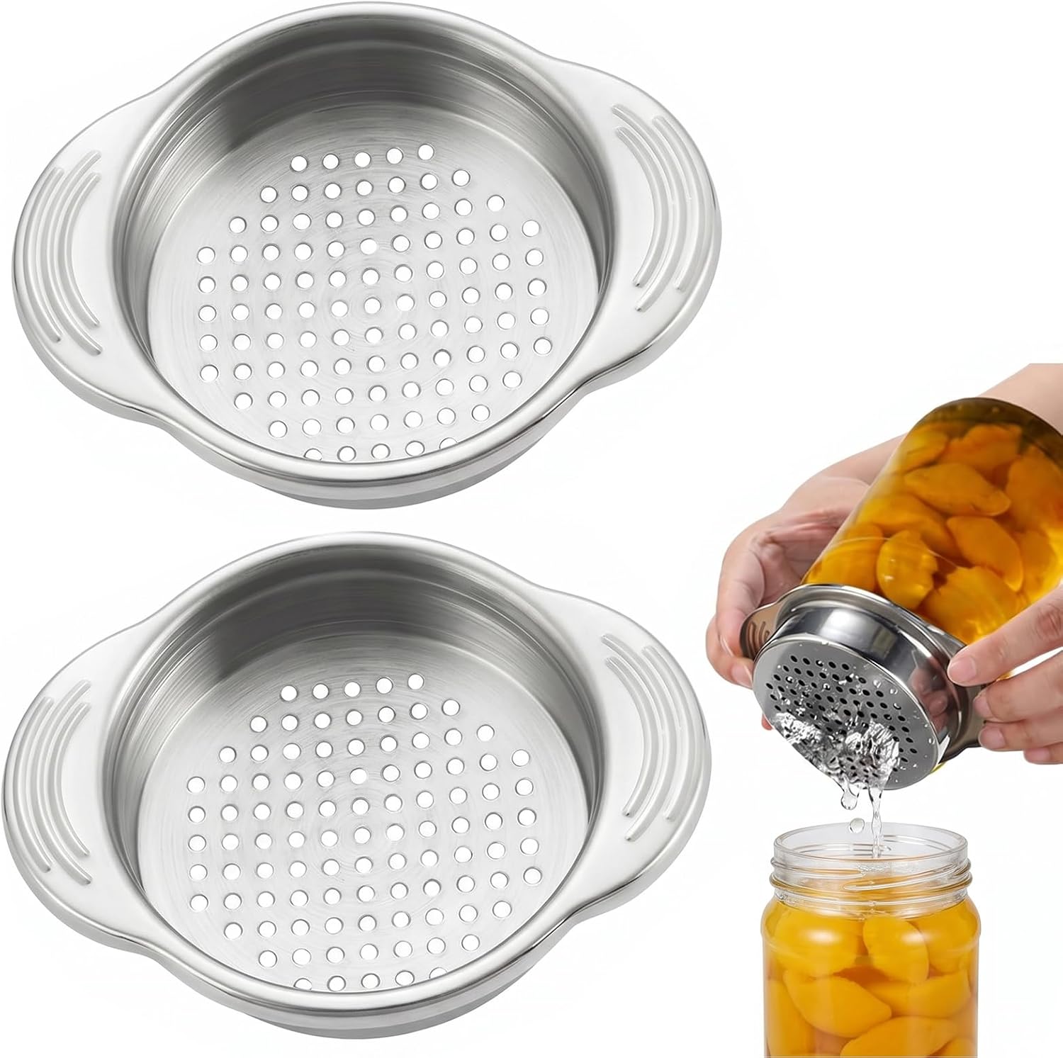 Tuna Strainer 2 Pcs Stainless Steel Can Press For Tuna Beans Vegetables