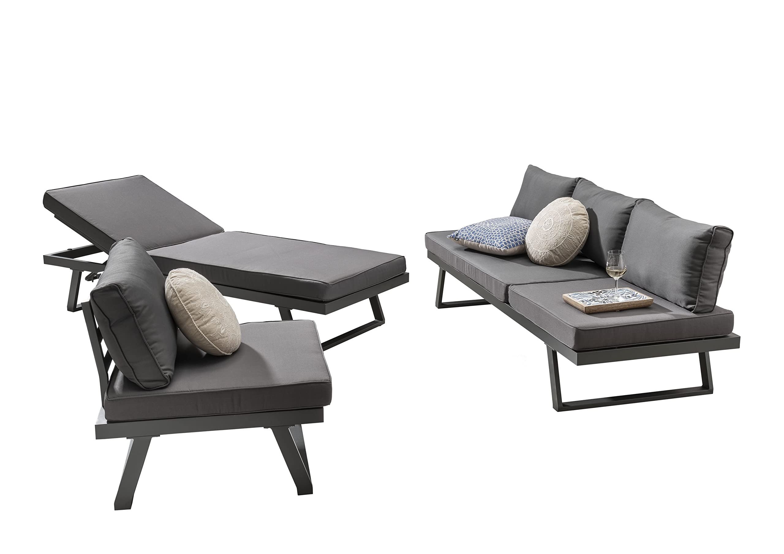 Destiny Loungegruppe Manhattan, Hocker/Tisch 70x70cm, vielseitig aufstellbar