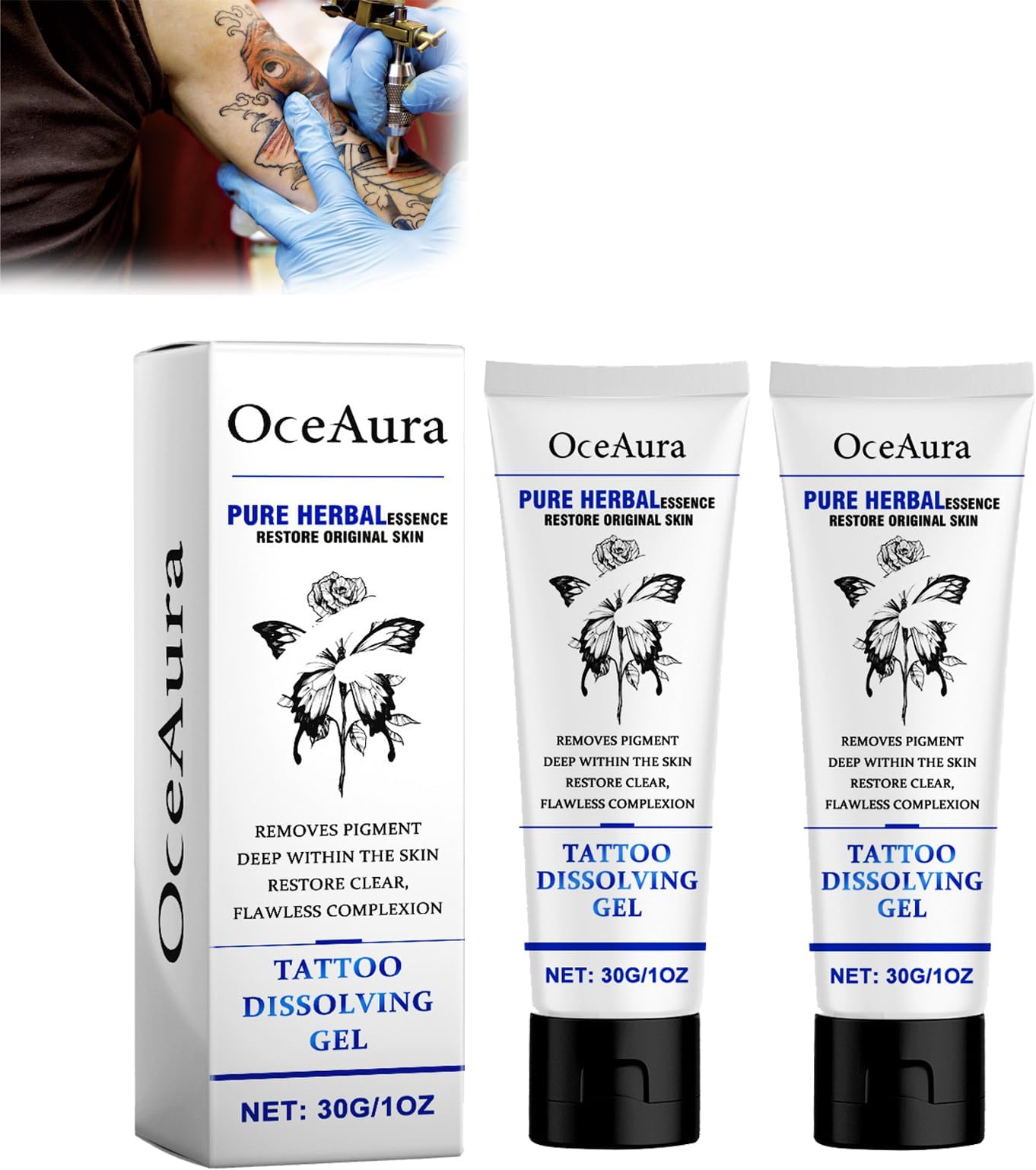 POECE Tattoo Removal Cream, Fast And Effective Tattoo Removal Cream, Removes Tattoos Permanently, Removes Skin Pigment,Painless, Fast Absorption, No Scars (2pcs)