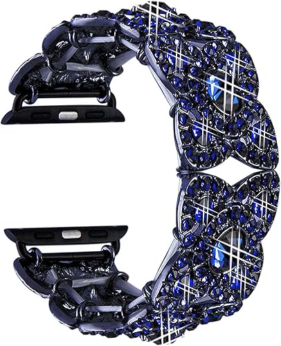 Miniatura 10 de VIQIV - Pulsera de reloj de acero inoxidable en imitación de diamantes, compatible con Apple Watch de 38 mm, 40 mm, 42 mm, 44 mm, iWatch Series 4,